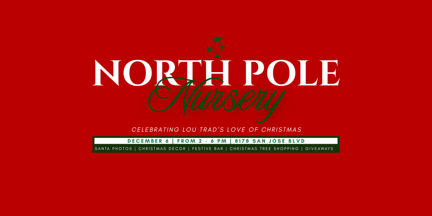 North Pole Nursery logo on a red background
