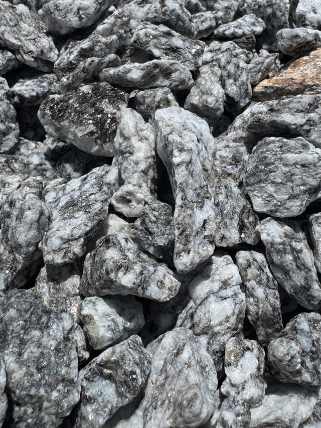 grey ice rock with marble pattern in black and white