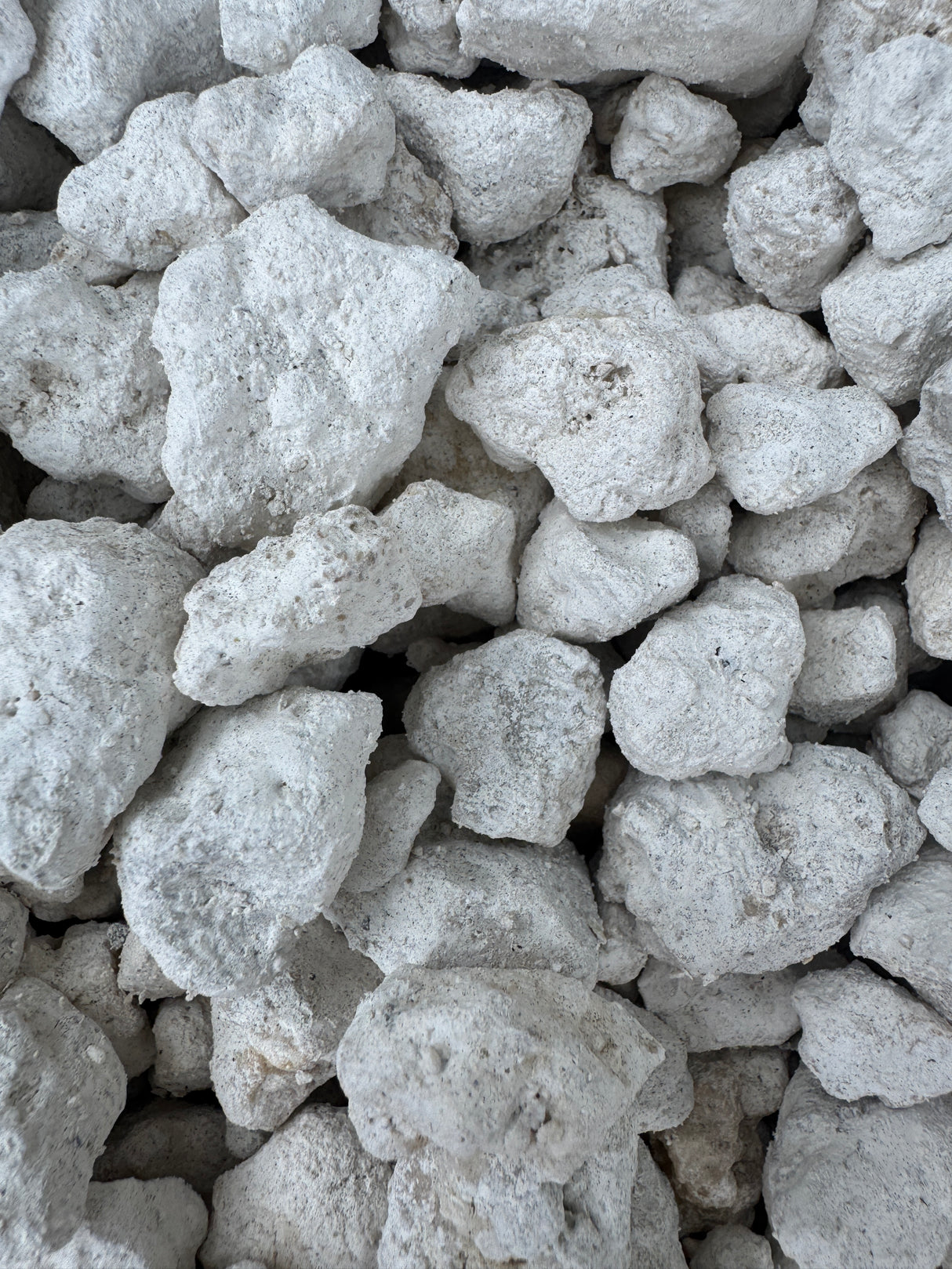 powdery white limestone rock