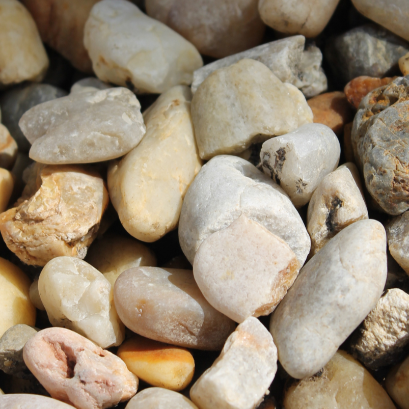 light pink, orange, and white colored rocks