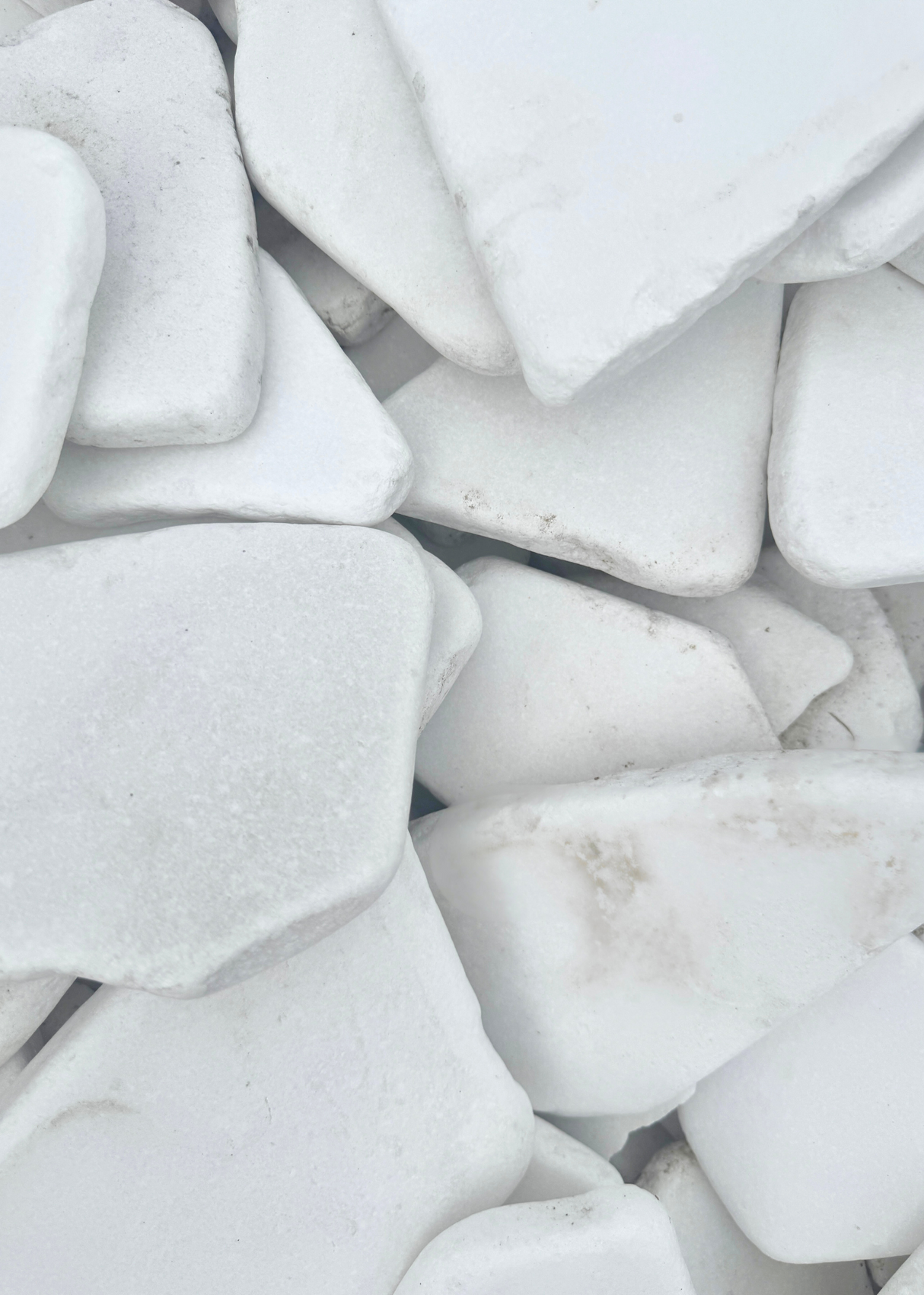 close up of white Santorini tiles