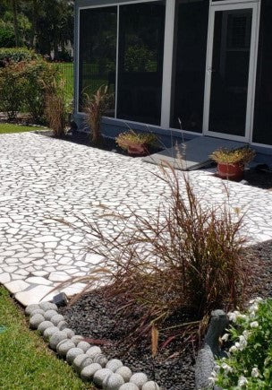 Santorini tiles made up to make patio