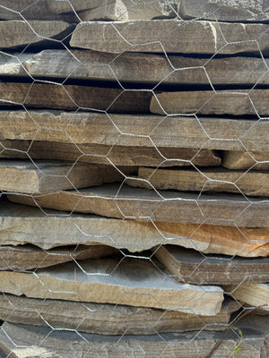 thickness of blue gray slabs of flagstone